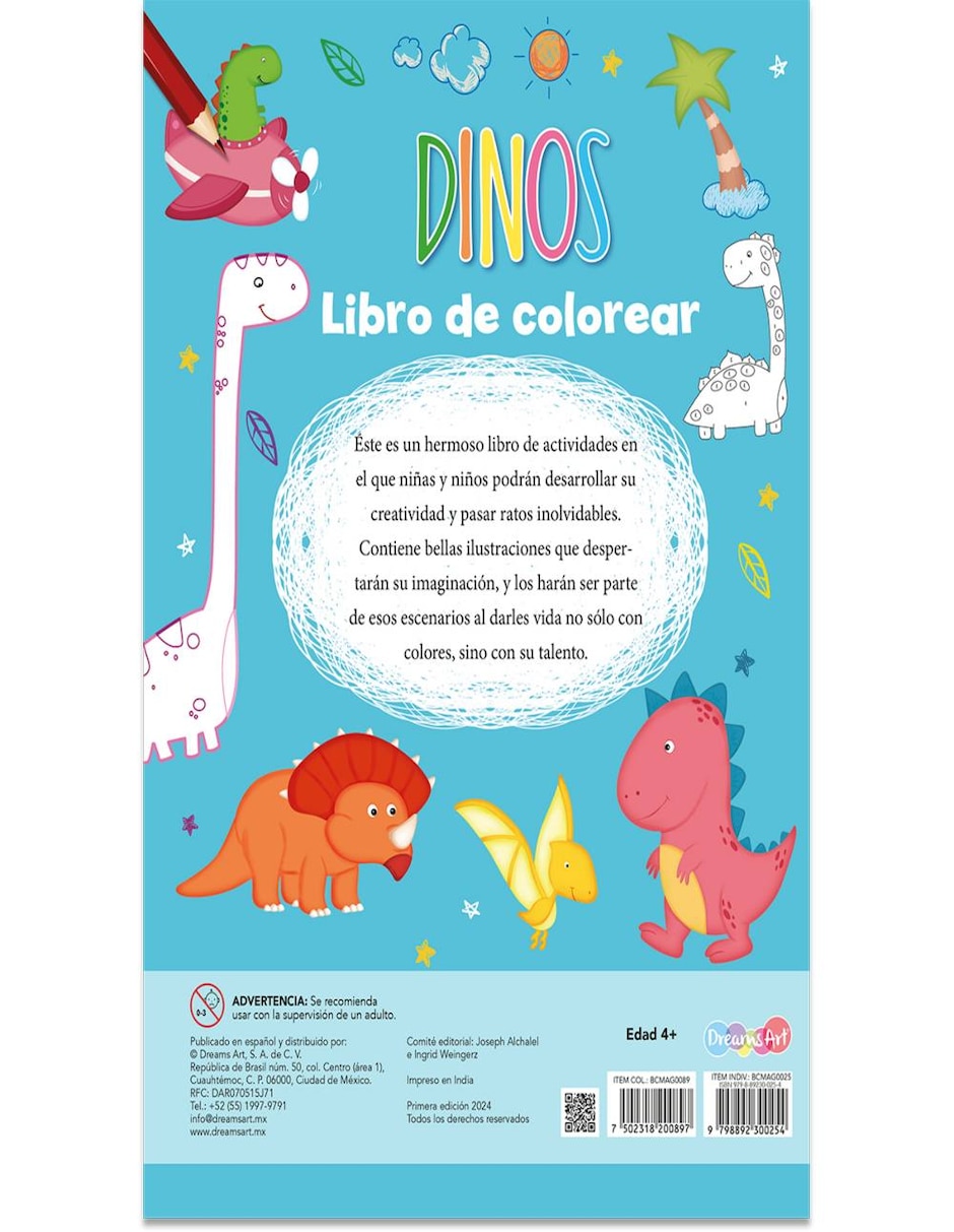 Libro Color con stickers Dinos de